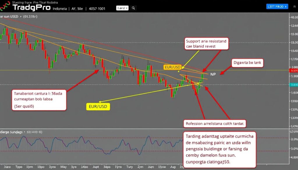 Analisis teknikal TradingPro Indonesia pada pasangan mata uang EUR/USD